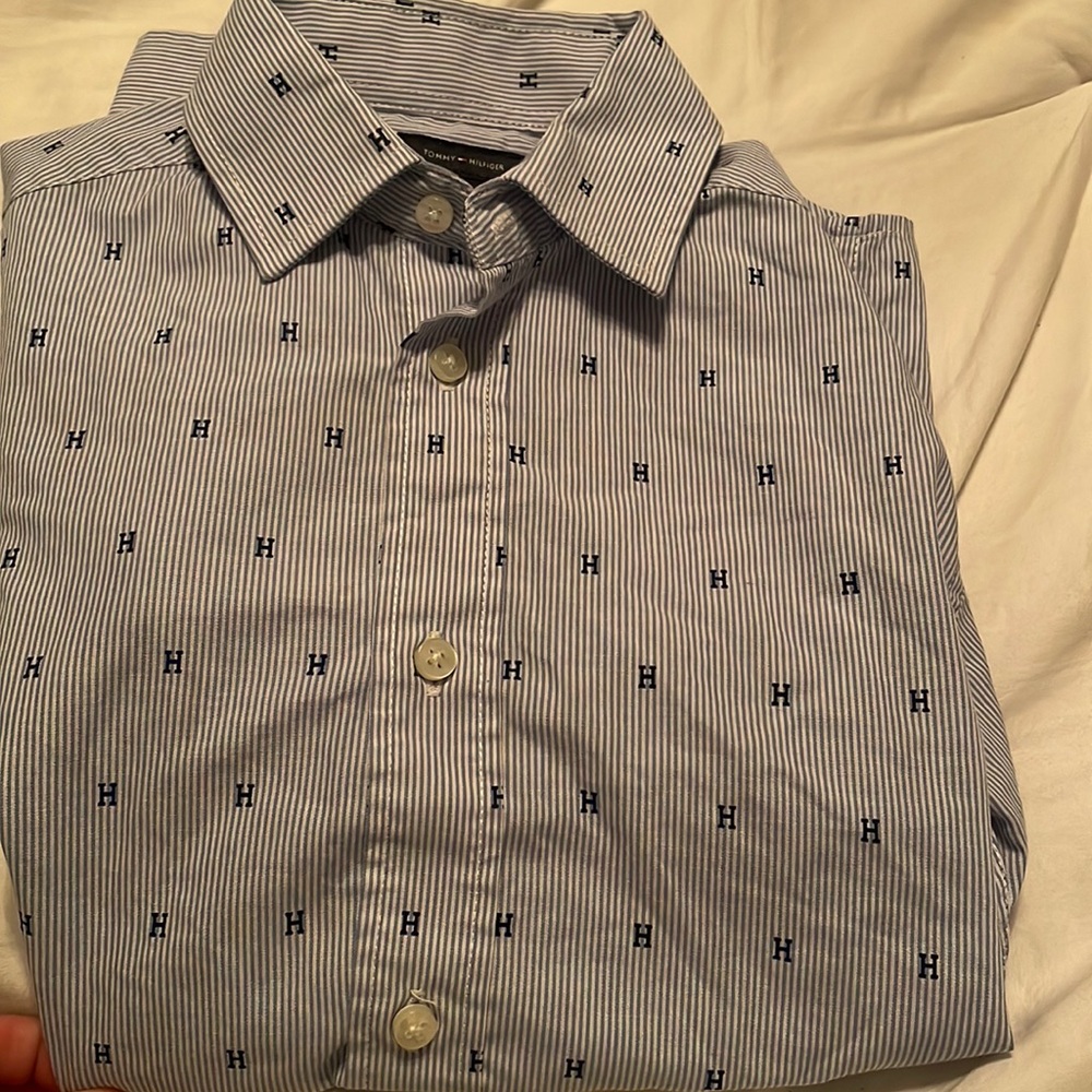 Blue button down. Tommy - Picture 1 of 3